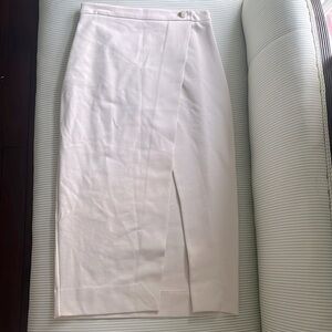 Aritzia White Midi Wrap Pencil Skirt